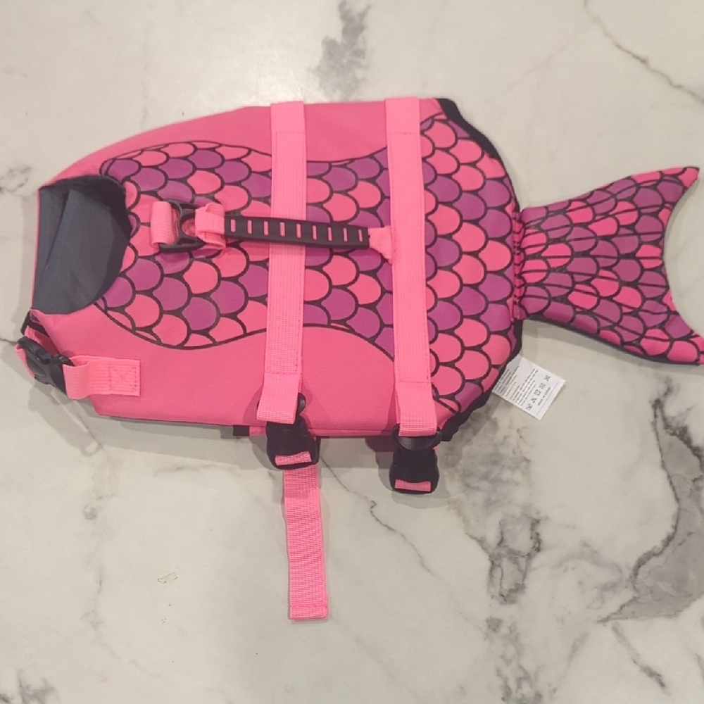 Pink Dog Mermaid Life Jacket New Without Tags